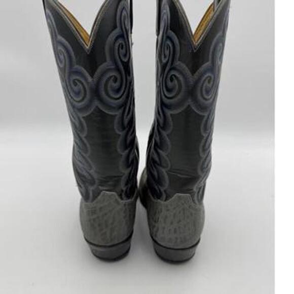 Tony Lama Vintage Black Label 8502 Grey Wester Boots Men's Size 9D - Picture 3 of 5